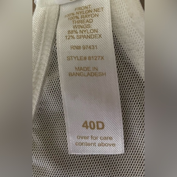 Secret Treasures Plus Size Pink and White Floral Lace Bra - Picture 6 of 7